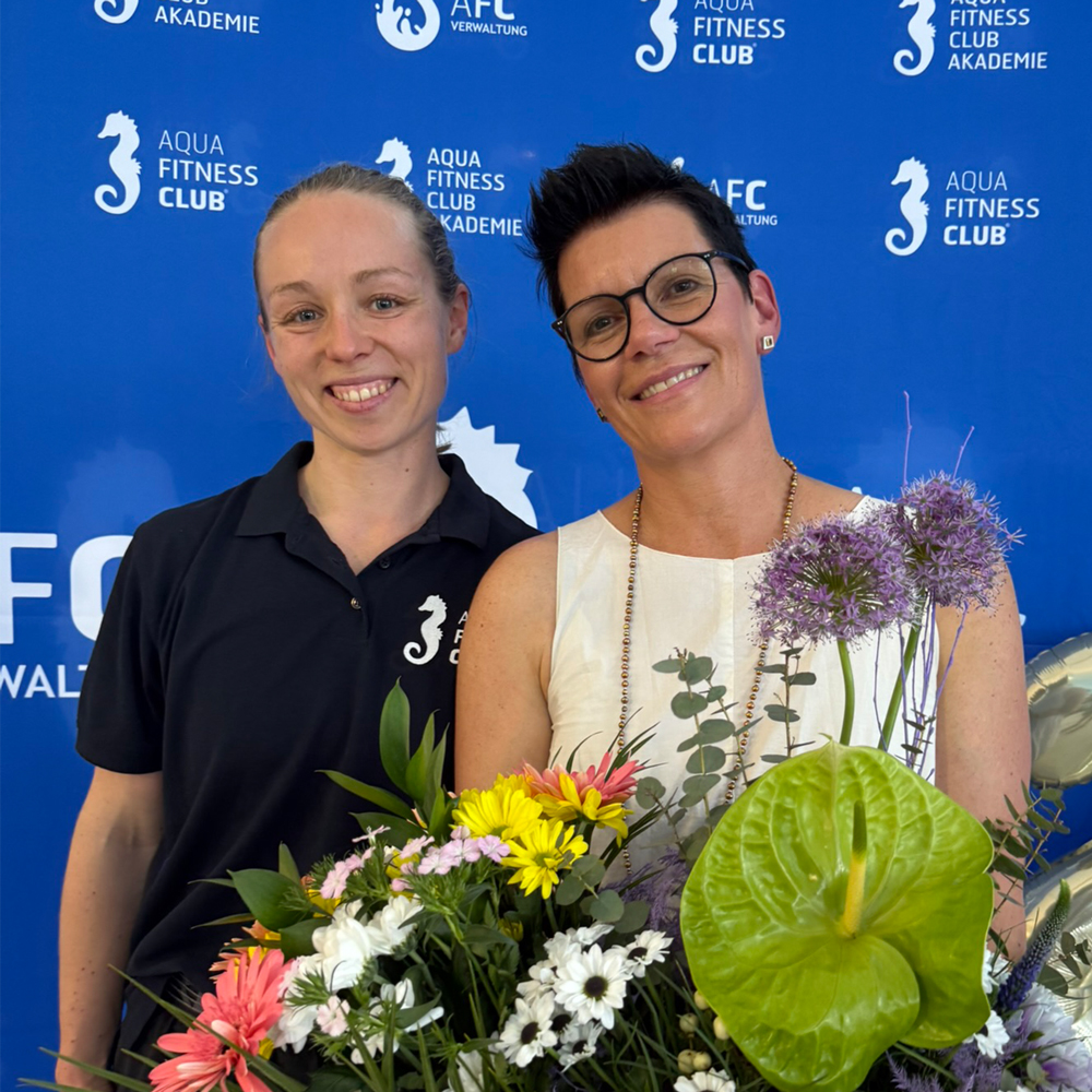Lizenznehmerin Daniela Beran mit AquaFitnessClub Gründerin Bettina Kleinschmidt